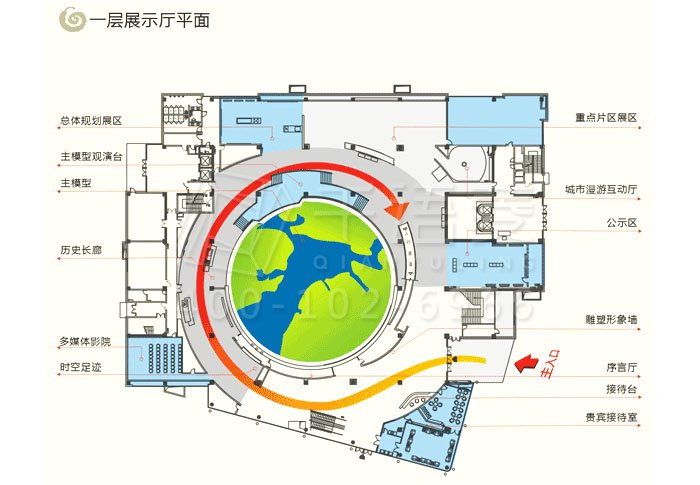 厦门城市规划展览馆一层平面图