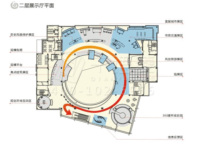 厦门城市规划展览馆二层平面图